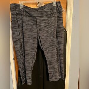 Tek Gear black and grey striped yoga pants